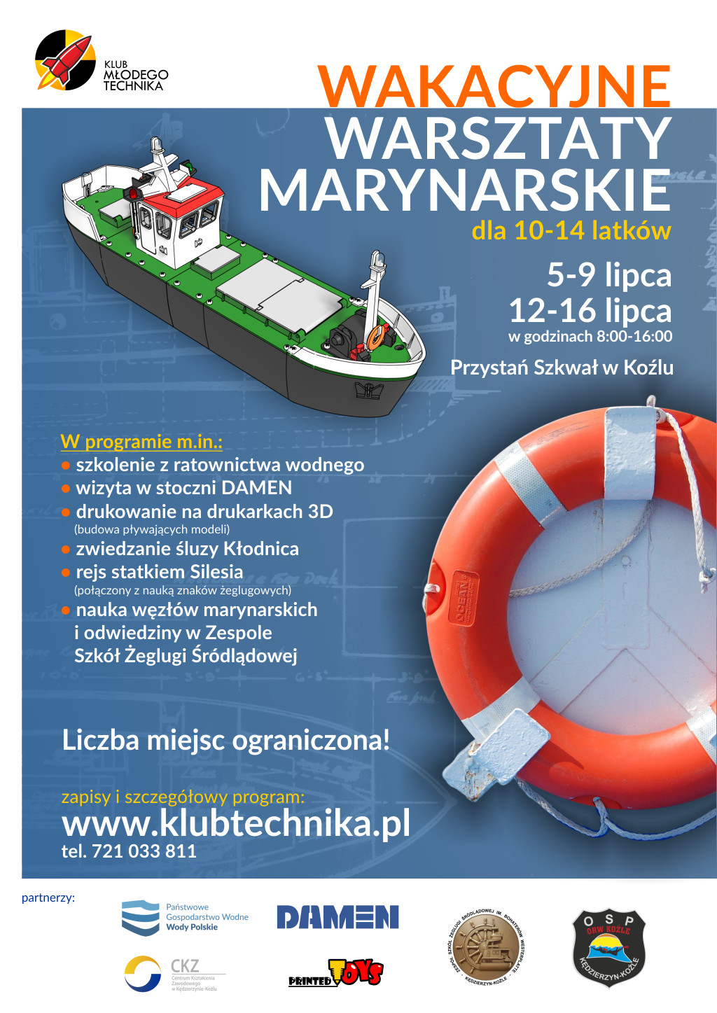 Plakat: Wakacyjne Warsztaty Marynarskie